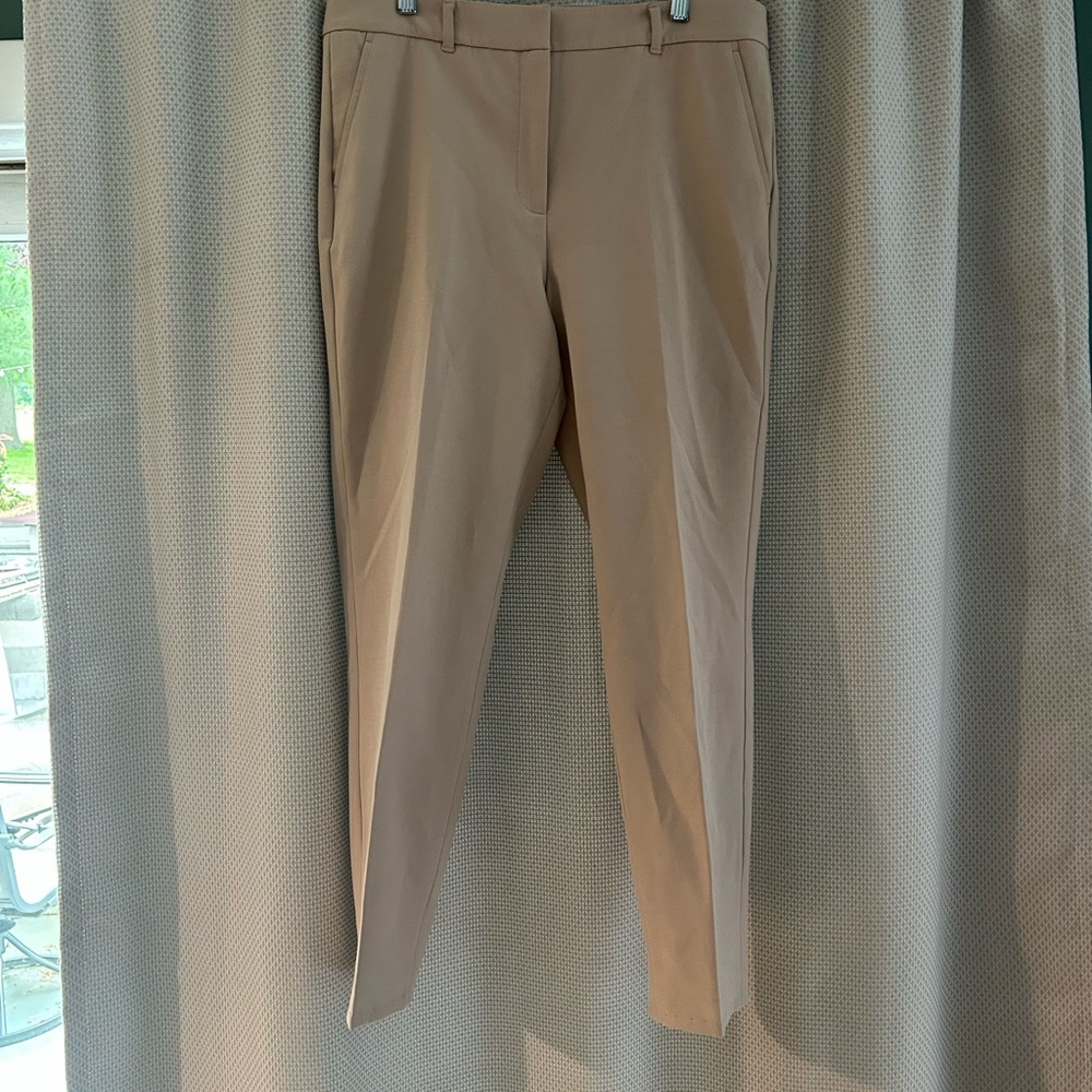 Classic Tan Straight-Leg Trousers with Belt Loops